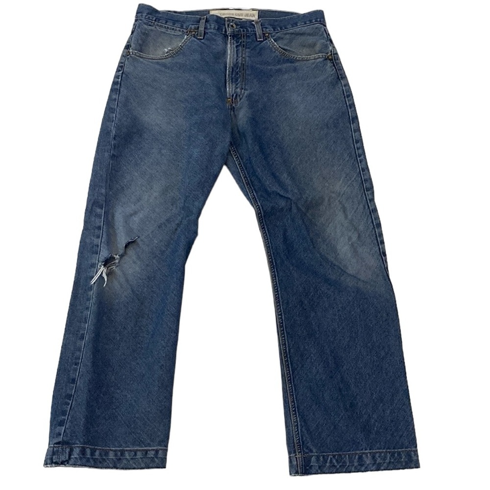 Gap Cross Cut Jean Color Blue Sz 14/30 5 Pocket Closing Silver Button 1 Cut 1969